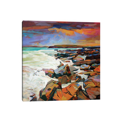 Rocks At Creevy by Kevin Lowery - Wrapped Canvas Painting
