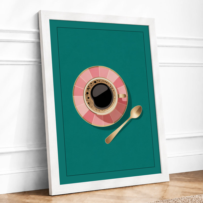 Teacup Arrangement Minimalist - Print, A4 - 29.7 x 21.0 cm, White
