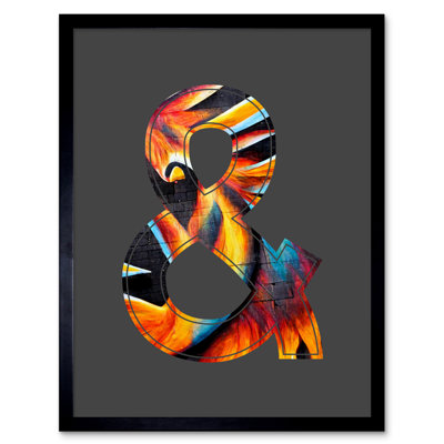 Symbol And Ampersand Sign Golden Bird - Single Picture Frame Print