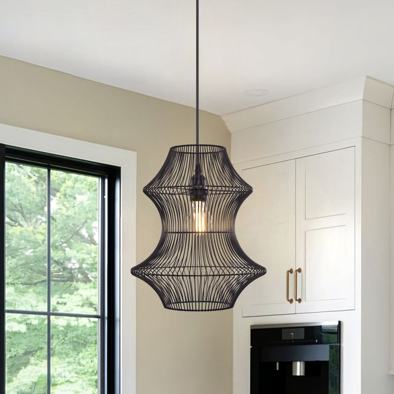 1 - Light Matte Black Chandelier Pendant