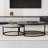 Carbon Steel Nesting Coffee Tables Set - Round Extendable Design with Durable Panel for Living Rooms-852533187