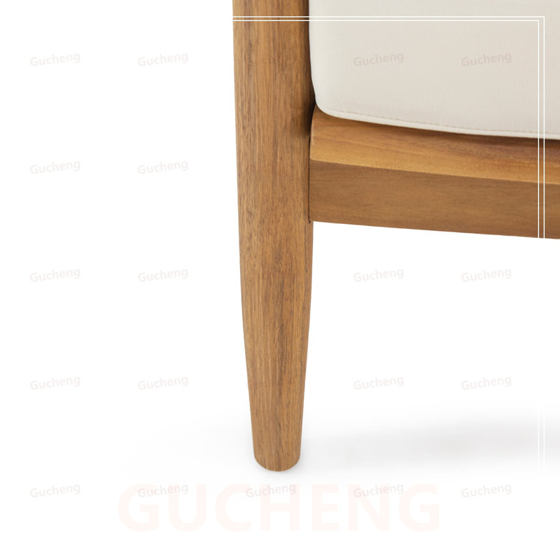Mobilier de patio d'extérieur en acacia de 500 lb avec coussins épais Laurent