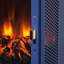 Foyer électrique autoportant de 18 pouces avec effet de flamme 3D en bleu, caractéristiques de haute sécurité, chaleur 1400W / 700W, 5000 's, 50000 heures de DEL, conception panoramique à trois côtés, sortie de chaleur par le bas, amovible