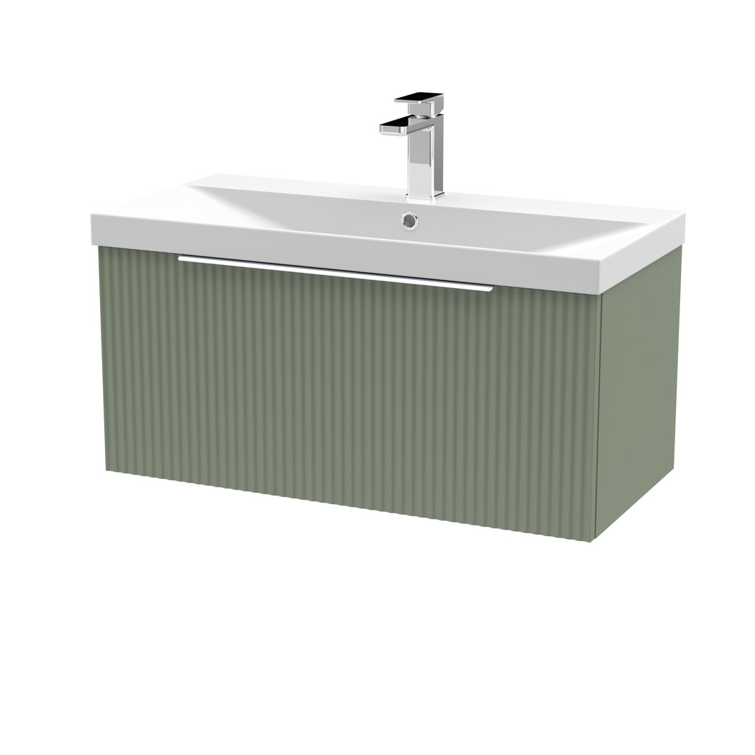 Fluted 800mm Wall Hung Single Vanity Unit