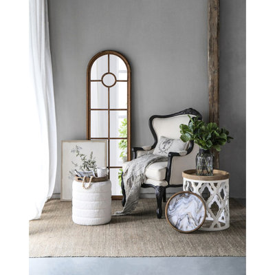 Art French Country Home Decor 5 Assortment: Artificial Plant, Vase, Trays, Stool & Side Table In Mix Match Fashion Decoration Bundle: