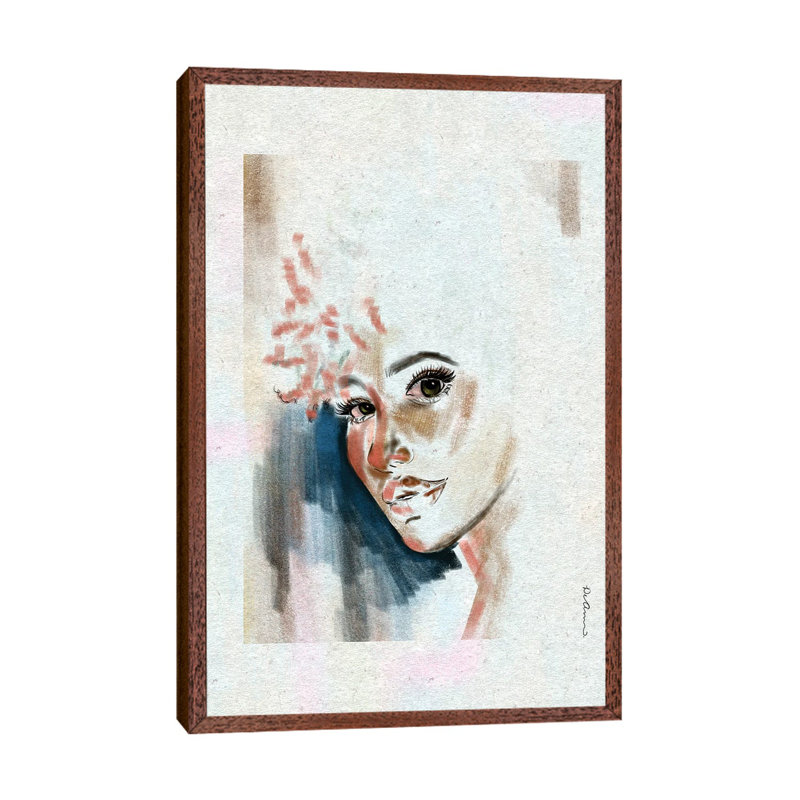 Barely by DeeLashee - Painting on Canvas, 66.04cm H x 45.72cm W x 3.81cm D, Classic Brown Wood Framed