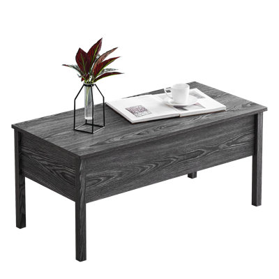 Table basse à plateau relevable moderne de 38,6 po avec rangement