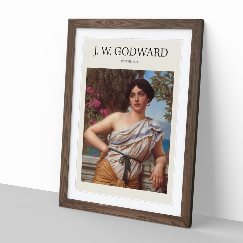 Reverie by John William Godward - Picture Frame Graphic Art, 36cm H x 27cm W x 2cm D
