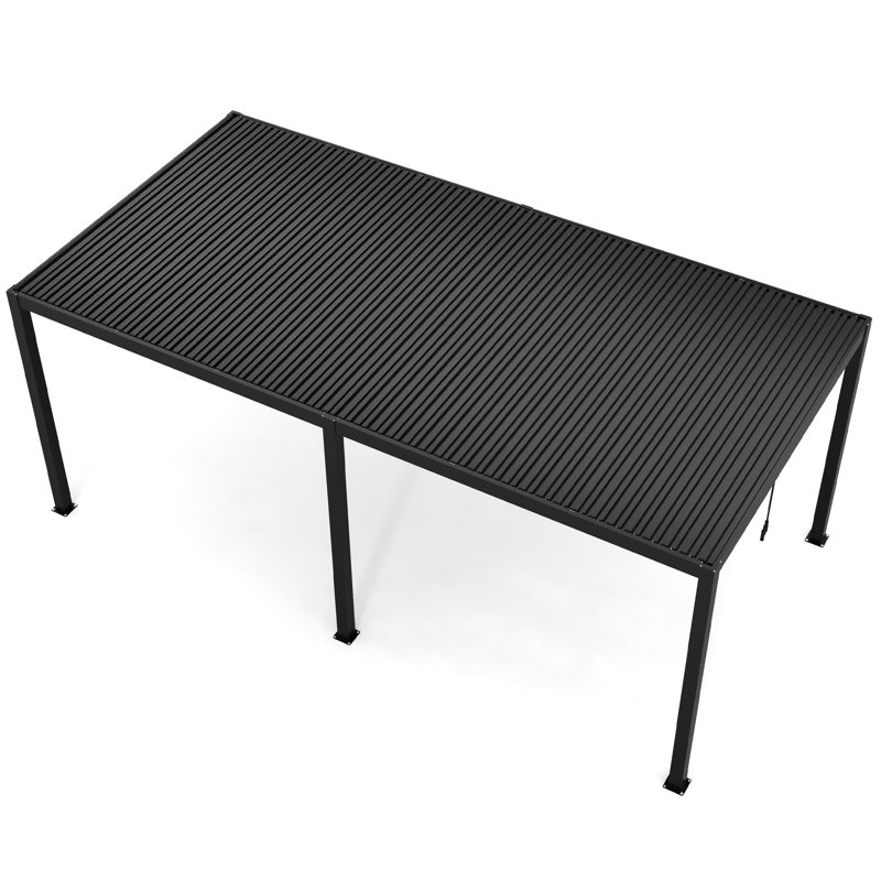 19 pi. L 10 pi. D Pergola en aluminium avec toit à persiennes réglable
