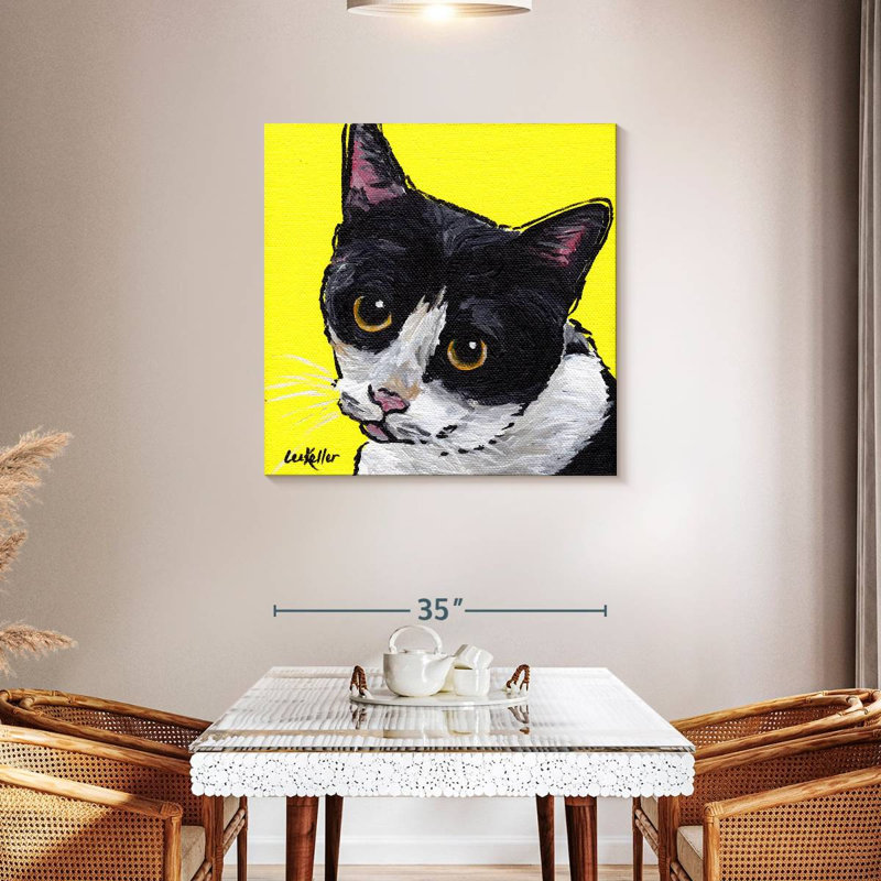Foule chat tuxedo, H 36 po x l 36 po