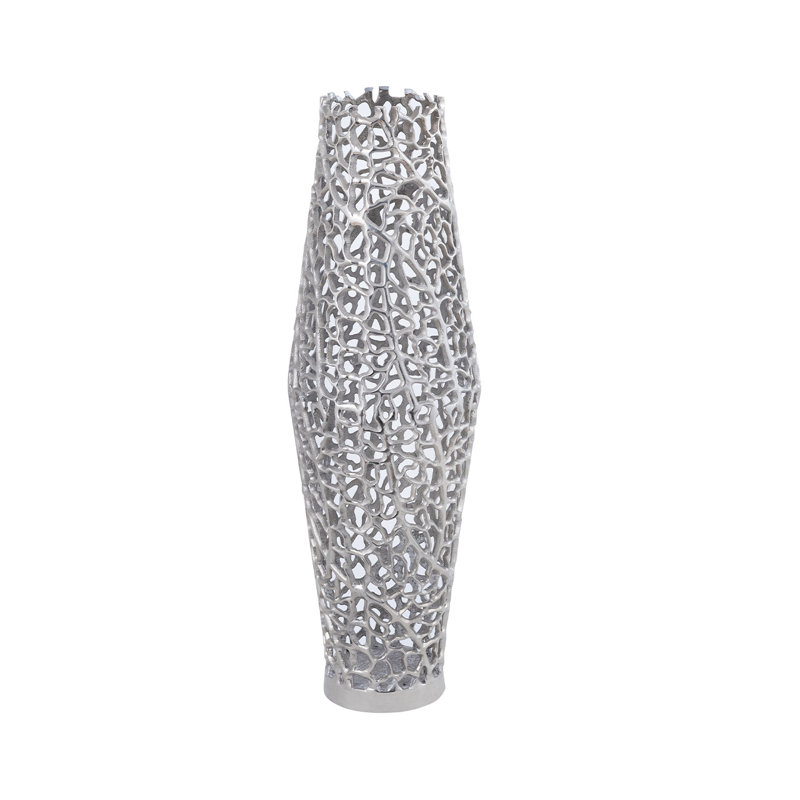 Cloyse Metal Floor Vase, 65cm H  x 21cm W  x 21cm D, Nickel