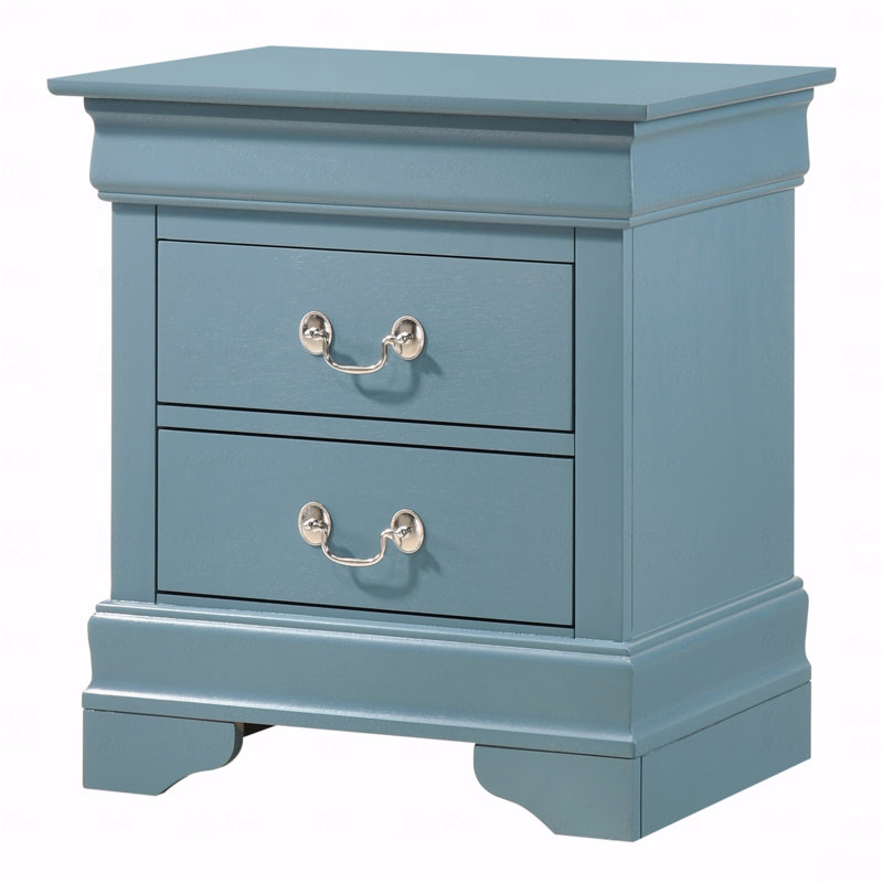 Traditional Nightstand, Teal