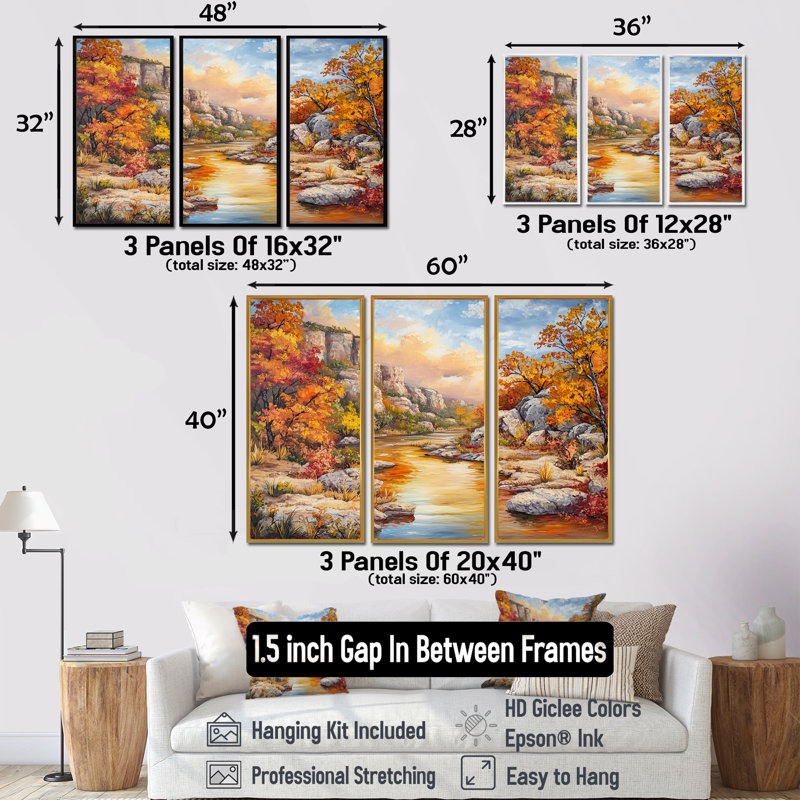«Pecos River In Texas II - Texas», ensemble de reproductions d'art mural, Reproduction avec cadre flottant, H 28 po x l 36 po