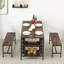 Ensemble de table de salle à manger pour 4 personnes, ensemble de table de cuisine pour 4 personnes avec 2 bancs, ensemble de table de salle à manger rectangulaire avec support à vin, ensemble de table de salle à manger 3 pièces pour petit espace-1839541208-1839541204-1839541206