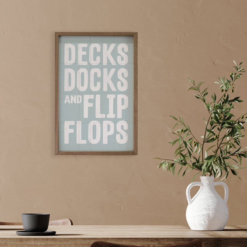 Decks Docks and Flip Flops - bleu, H 8 po x l 5 po