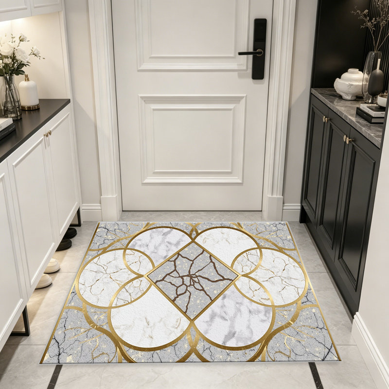 Sky Blue Vertical Floral Stripe carpet-easy to clean, machine-washable, soft and comfortable; suitable for door mats, kitchens, living rooms, bedrooms, corridors, and laundry areas. Easy to clean, durable carpet for home decoration.