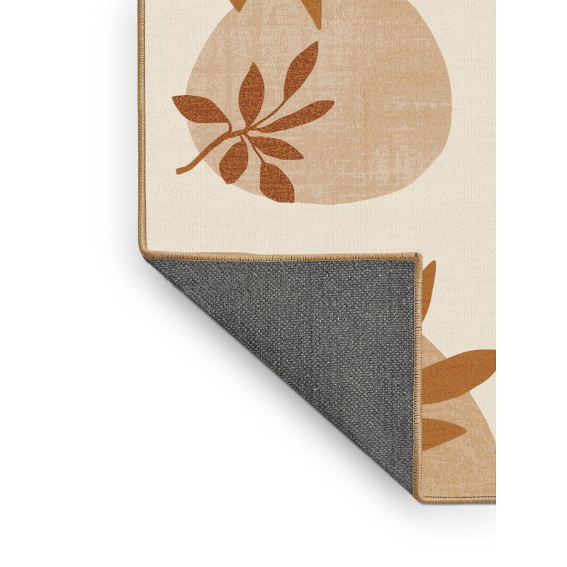 Soft Plush Ferrier Thanksgiving Modern & Contemporary Abstract Area Rug in Brown – LightBrown Binding, 3x5