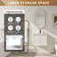 Meuble-lavabo flottant 24 po avec lavabo en résine - 2 portes à fermeture en douceur blanc brillant