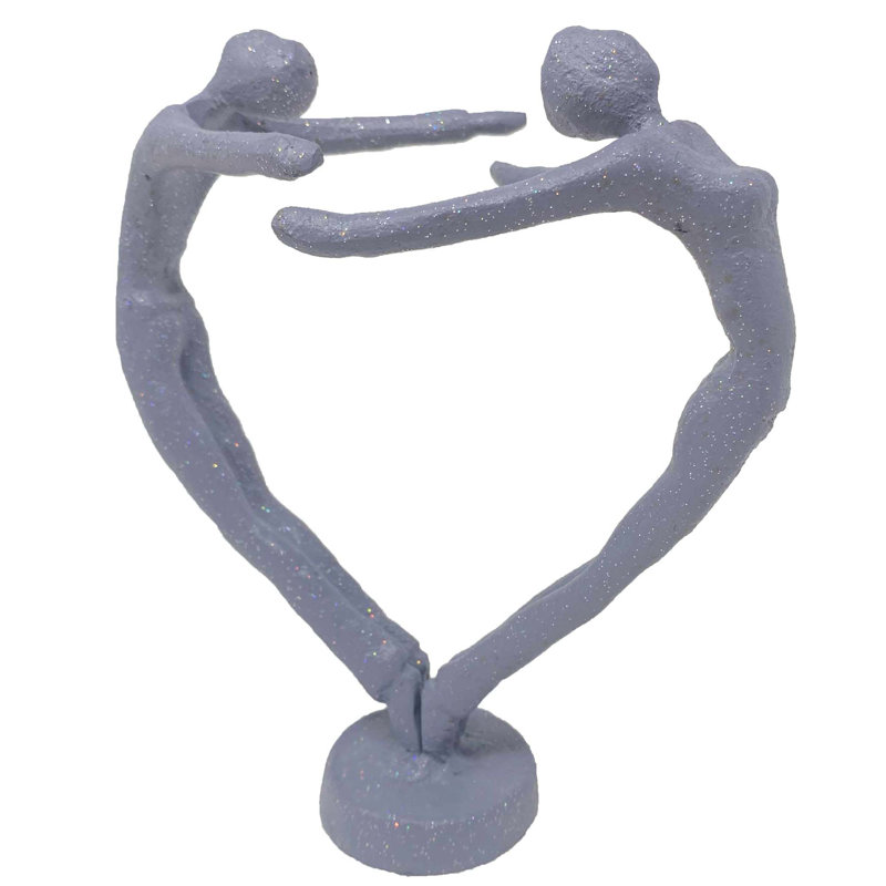 Renata HEART COUPLE Iron Figurine 15cm, Grey Shimmer