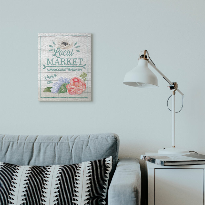 « local market fleurs rustique », impression, Toile tendue, H 16 po x l 20 po x P 1,5 po