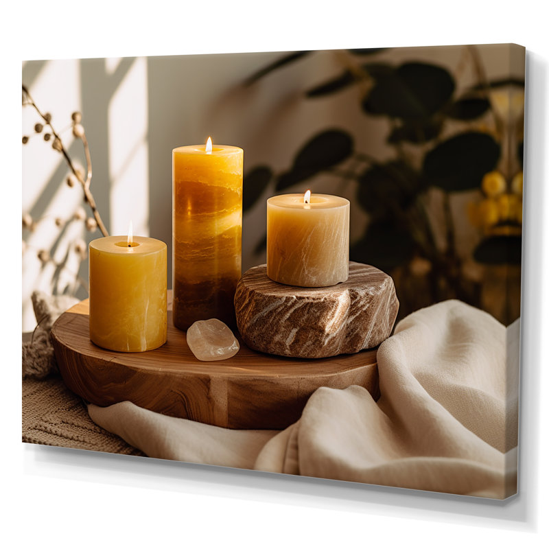 Spa Candels, harmonie zen sur toile, H 30 po x l 40 po x P 1,5 po, Toile tendue