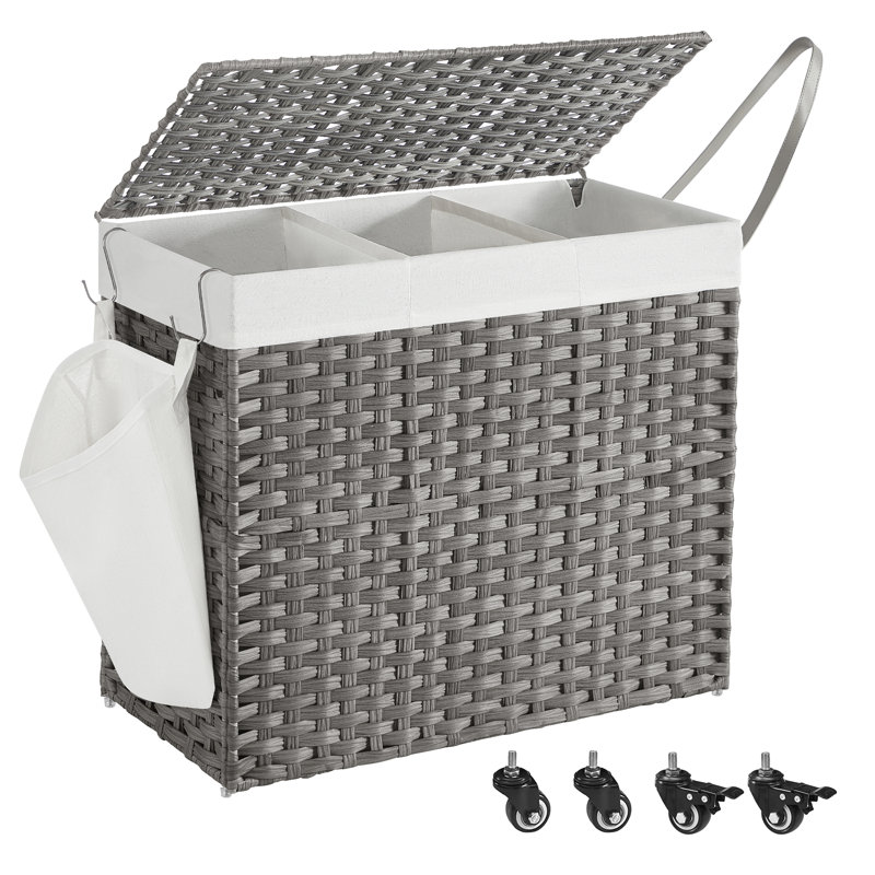 Laundry Hamper with Handles, Grey