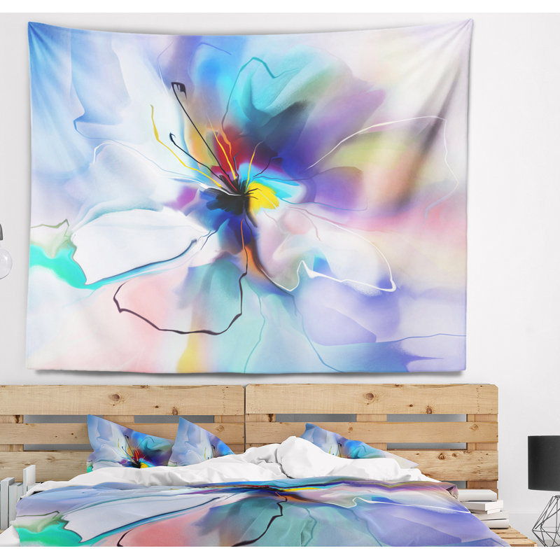 Tapisserie florale abstraite florale, H 32 po x l 39 po