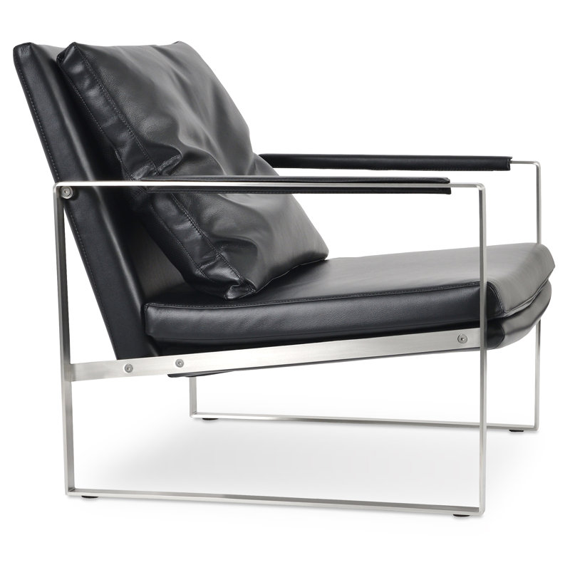 Zara Armchair, Black Faux Leather