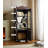 French-Style Vintage Oak Rotating Storage Cabinet With Glass Doors Bookcase