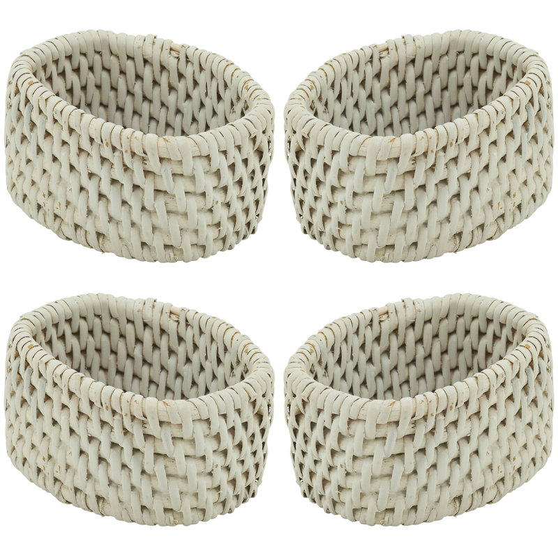 Napkin Ring Set, White