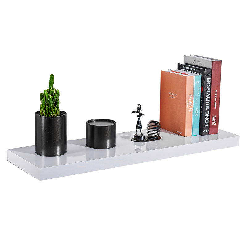 Balwinder Floating Shelf, 3.8cm H x 110cm W x 23.5cm D, White