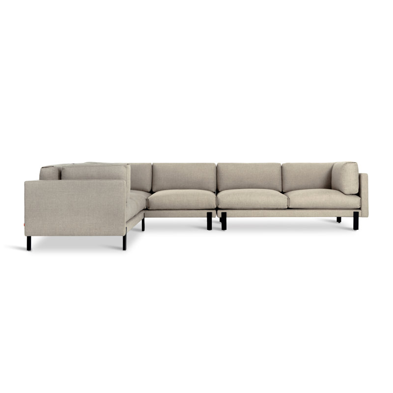 Silverlake XL Sectional, Left Hand Facing, Andorra Pewter Performance Basketweave