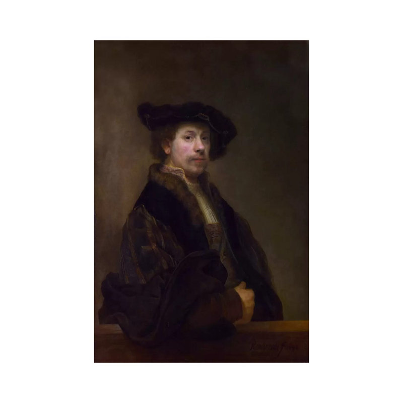 Self Portrait at the Age of 34 1640 by Rembrandt van Rijn - 1 Piece Wrapped Canvas Wall Art