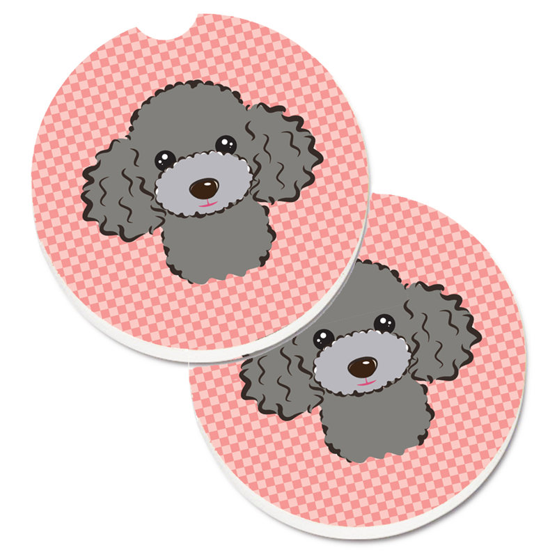 Sous-verre Retriever, Rose, Caniche gris