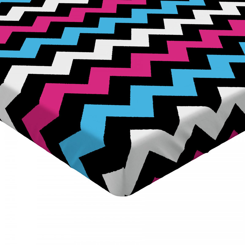 Microfiber Chevron Fitted Sheet, Twin Fitted Sheet