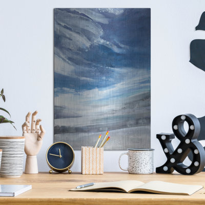 Art mural en métal luxueux «The Lake» par Albena Hristova, 16 po x 24 po