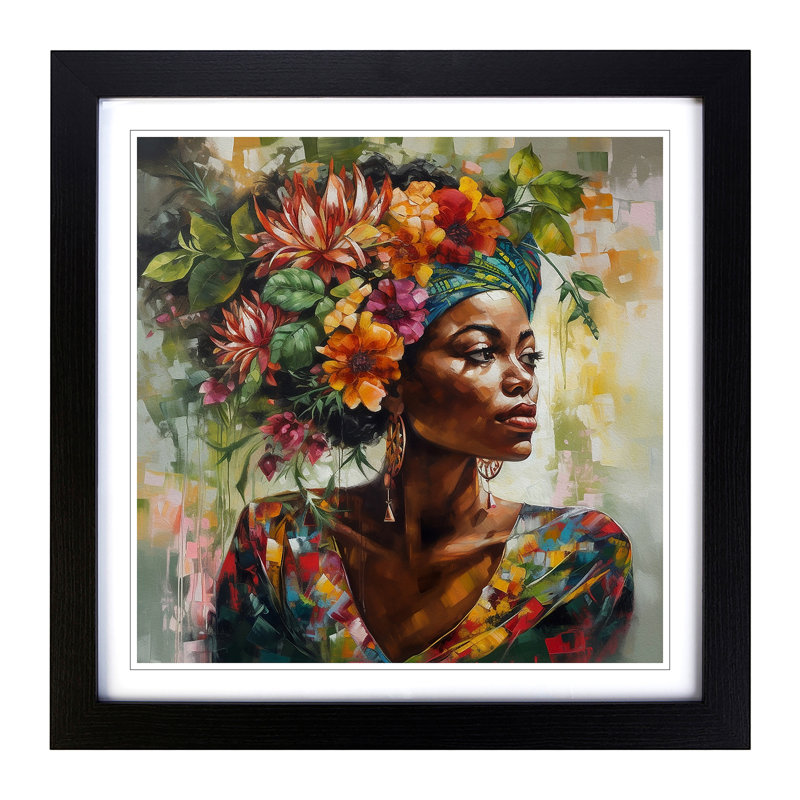 Single Picture Frame Print on Wood, Black