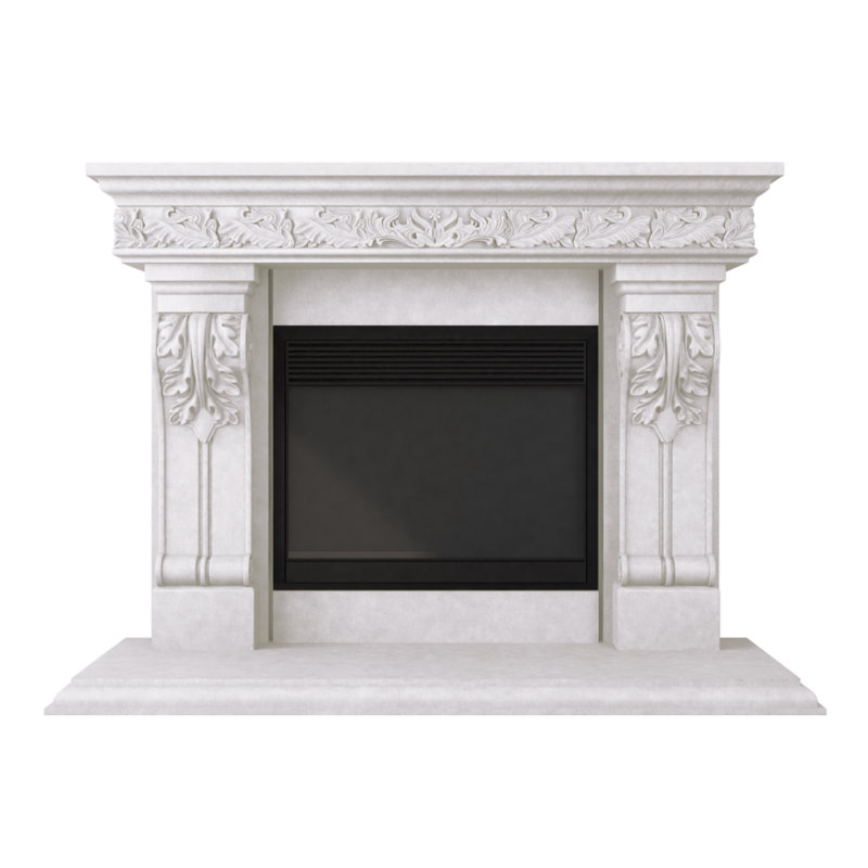 Cadre de cheminée Bonaparte, Lisse / blanc
