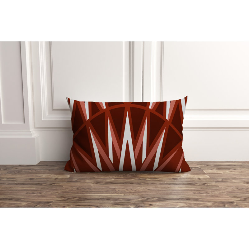 Ella Geometric Outdoor Reversible Throw Pillow, Red