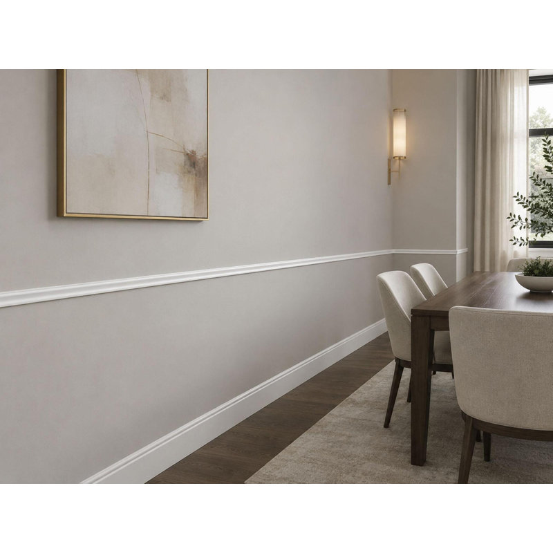 7/16 In. X 1-1/8 In. X 96 In. Plain Recycled Polystyrene Panel Moulding Pro Pack (62 Feet, 8 Pack)