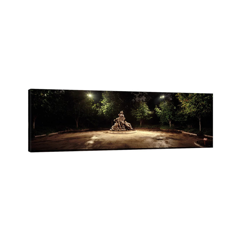 Sculpture in a Memorial, Vietnam Women's Memorial, Washington DC, USA 1 Piece Wrapped Canvas Panoramic Wall Art