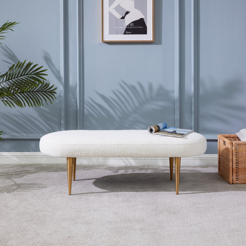Jalinqua Upholstered Bench, Cream