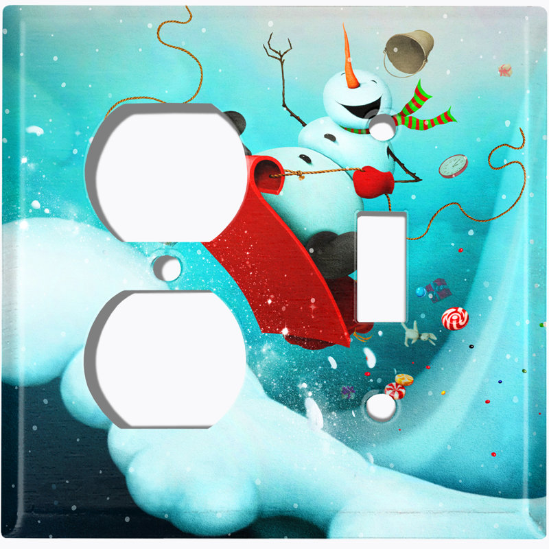 Plaque murale 2 prises Snow / Slay Ride