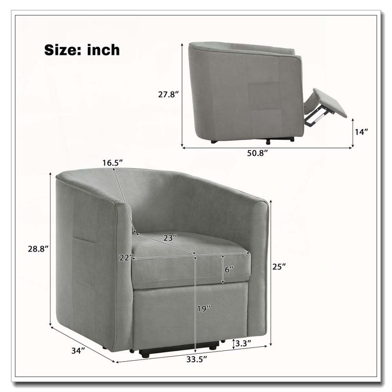 Fauteuil inclinable électrique Power Lift, Gris