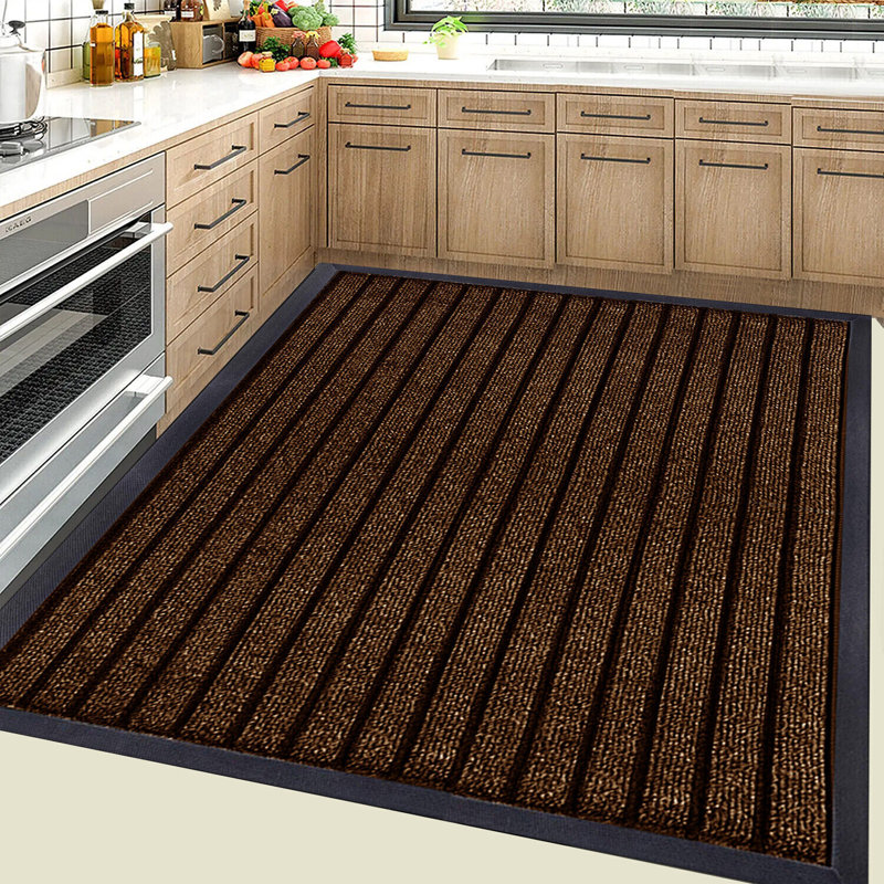 Non-Slip Indoor Outdoor Door Mat, Rectangle 120 x 150 cm, Brown