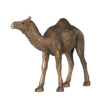 Camel Accent Decor, Realistic 9 Inch Sculpture, Polyresin Bronze
