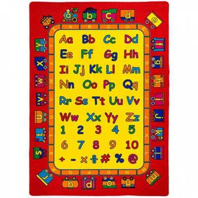 Tapis rouge/jaune à motif géométrique Philpot