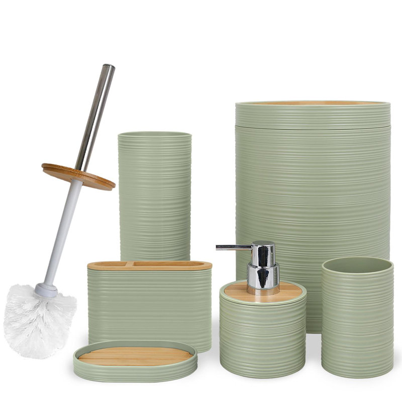 Aileana Bathroom Accessory Set, Green