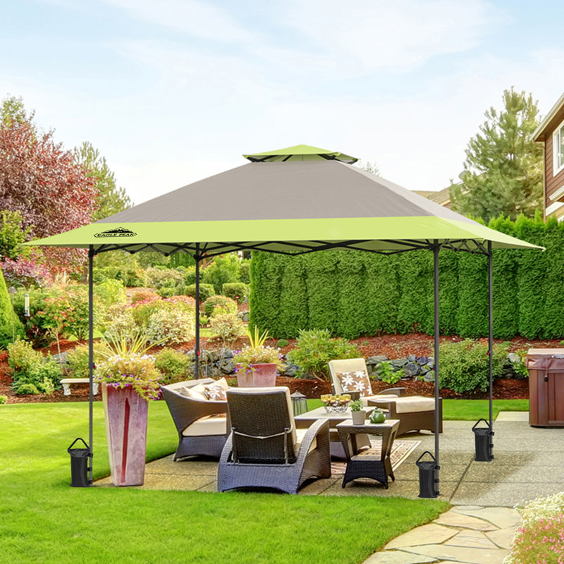 Pop Up Canopies 13 Ft. W x 13 Ft. D Steel Outdoor Straight Leg Canopy, Gray