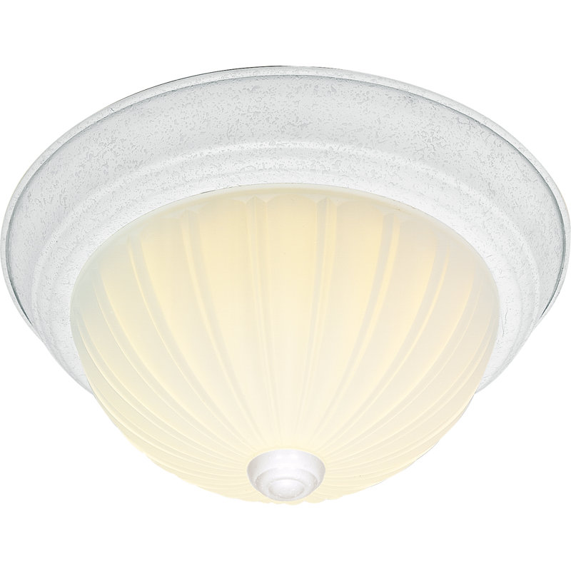 David Glass Flush Mount, 5.5" H x 13.25" W x 13.5" D, Brushed Nickel